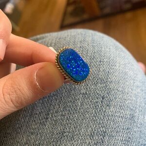 Blue Opal Ring with silver band